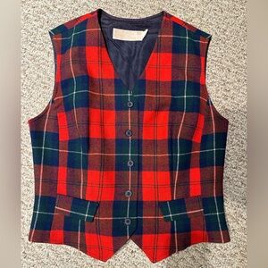Pendleton Tartan Plaid Button Front Vest